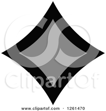 Clipart of a Grayscale Diamond - Royalty Free Vector Illustration by Chromaco