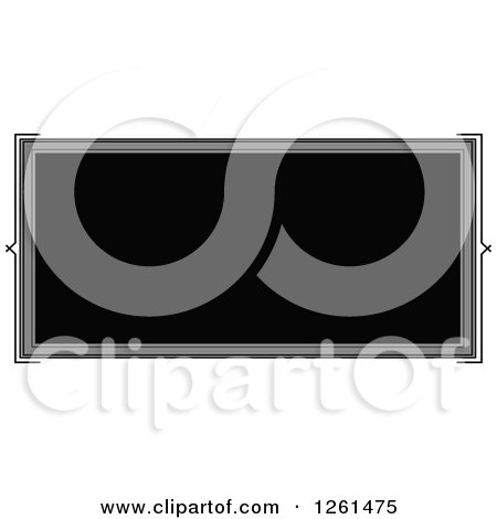 Clipart of a Grayscale Frame Design Element - Royalty Free Vector Illustration by Chromaco