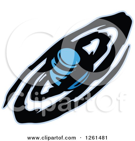 Clipart of a Blue Planet and Rings - Royalty Free Vector Illustration by Chromaco