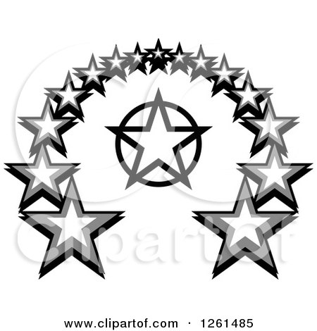 Clipart of a Grayscale Star Arch - Royalty Free Vector Illustration by Chromaco