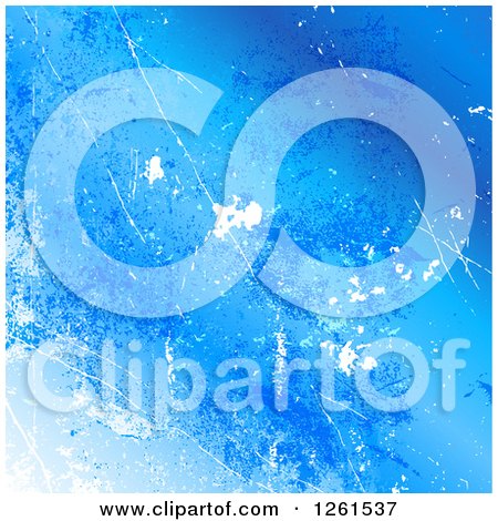 Clipart of a Grungy Blue Background - Royalty Free Vector Illustration by KJ Pargeter