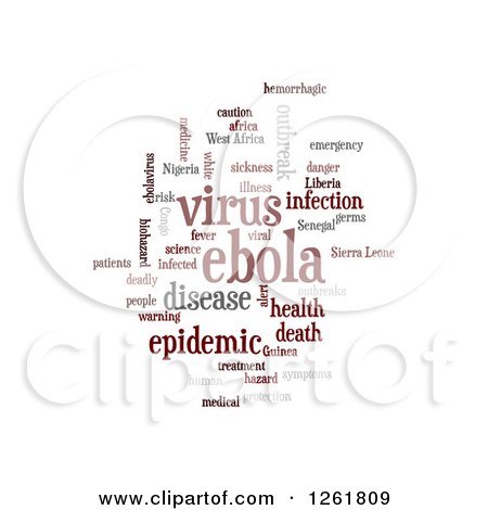 Clipart of an Ebola Virus Word Tag Collage On White - Royalty Free Vector Illustration by oboy