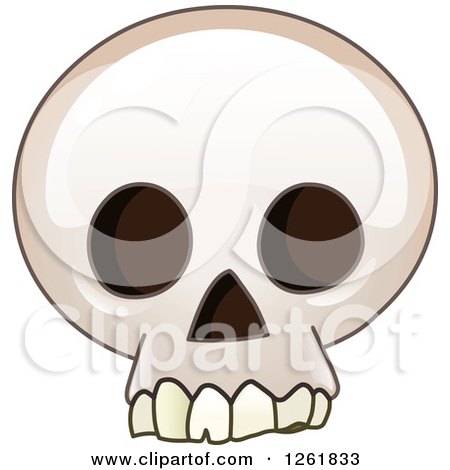 Clipart of a Cartoon Human Skull - Royalty Free Vector Illustration by yayayoyo