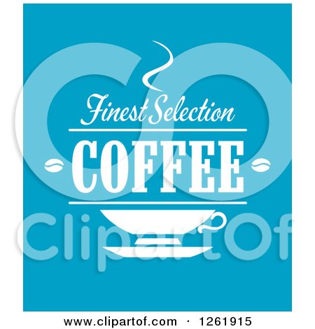 Clipart of a Finest Selection Coffee Design on Blue - Royalty Free Vector Illustration by Vector Tradition SM