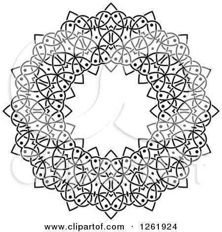 Clipart of a Black and White Lace Circle Design - Royalty Free Vector Illustration by Vector Tradition SM