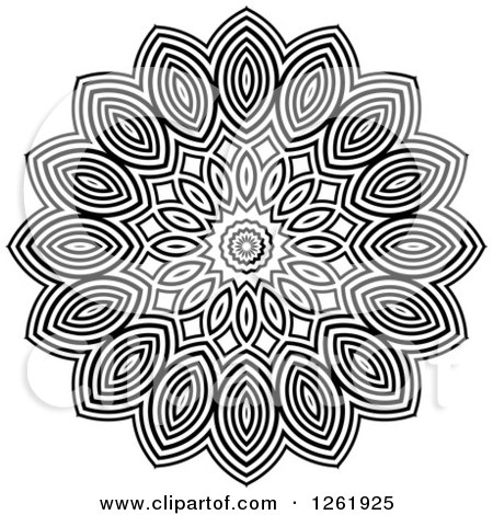Clipart of a Black and White Lace Circle Design - Royalty Free Vector Illustration by Vector Tradition SM