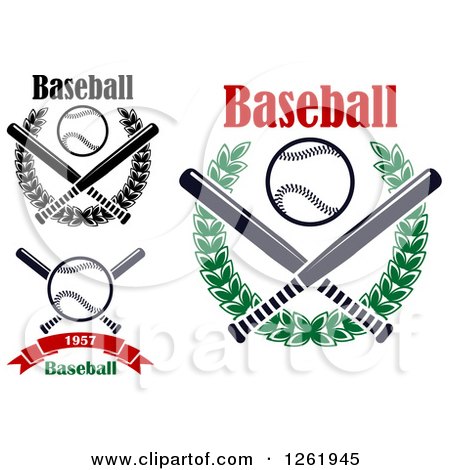 Clipart of Baseballs and Crossed Bats with Text - Royalty Free Vector Illustration by Vector Tradition SM