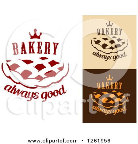 Clipart of Pie, Crown and Bakery Always Good Designs - Royalty Free Vector Illustration by Vector Tradition SM