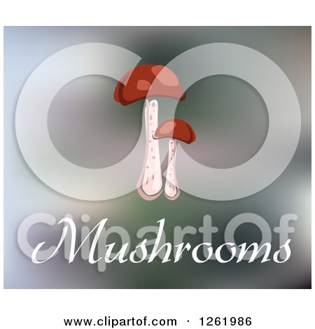 Clipart of Mushrooms over Text - Royalty Free Vector Illustration by Vector Tradition SM