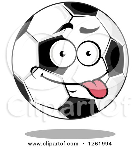 Clipart of a Goofy Soccer Ball Character - Royalty Free Vector Illustration by Vector Tradition SM