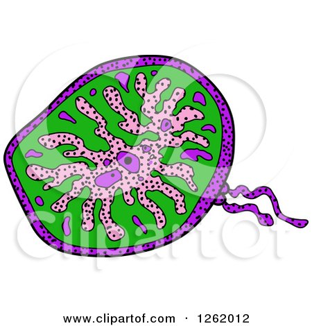 Clipart of a Doodled Virus or Amoeba - Royalty Free Vector Illustration by Vector Tradition SM