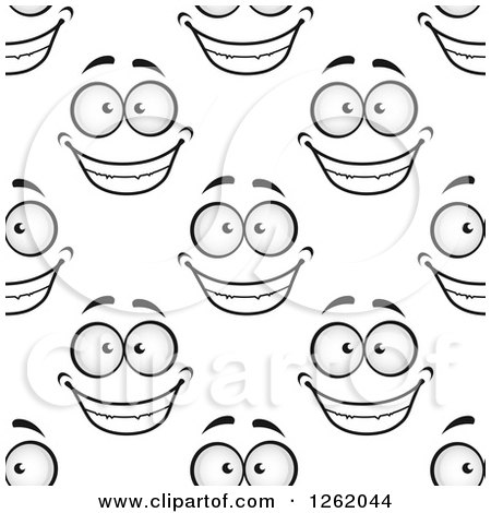 Clipart of a Seamless Background Pattern of Happy Faces - Royalty Free Vector Illustration by Vector Tradition SM
