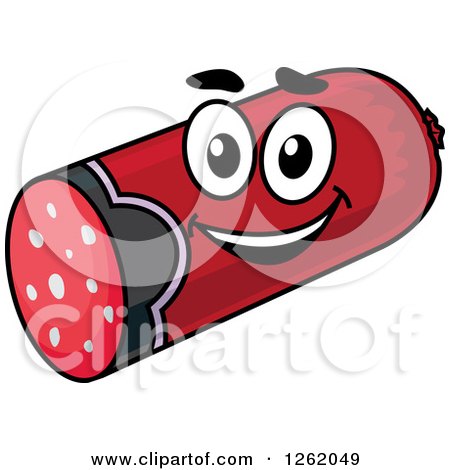 Clipart of a Happy Sausage Character - Royalty Free Vector Illustration by Vector Tradition SM