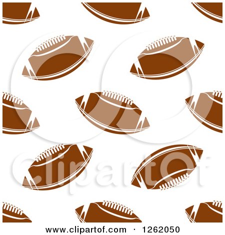 Clipart of a Seamless Background Pattern of American Footballs - Royalty Free Vector Illustration by Vector Tradition SM