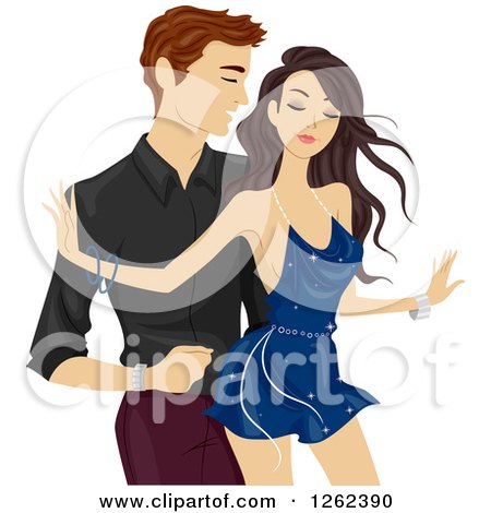 Clipart of a Young Attractive Couple Dancing - Royalty Free Vector Illustration by BNP Design Studio