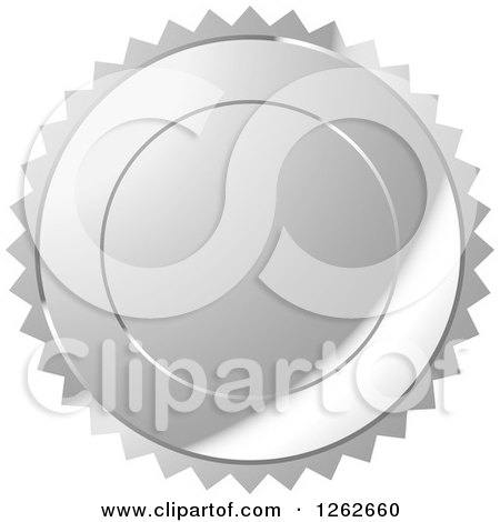 Clipart of a Silver Burst Tag Label Seal - Royalty Free Vector Illustration by Lal Perera