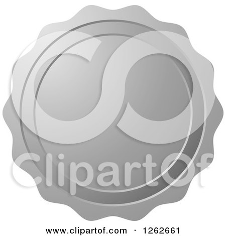 Clipart of a Silver Wax Seal Tag Label - Royalty Free Vector Illustration by Lal Perera