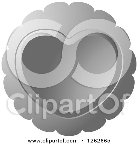 Clipart of a Silver Heart Tag Label - Royalty Free Vector Illustration by Lal Perera