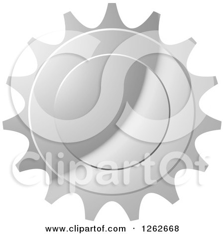 Clipart of a Gear like Silver Tag Label - Royalty Free Vector Illustration by Lal Perera