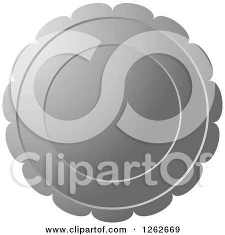 Clipart of a Floral like Silver Tag Label - Royalty Free Vector Illustration by Lal Perera