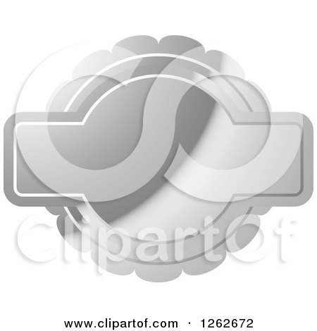 Clipart of a Doily like Silver Tag Label with Text Space - Royalty Free Vector Illustration by Lal Perera