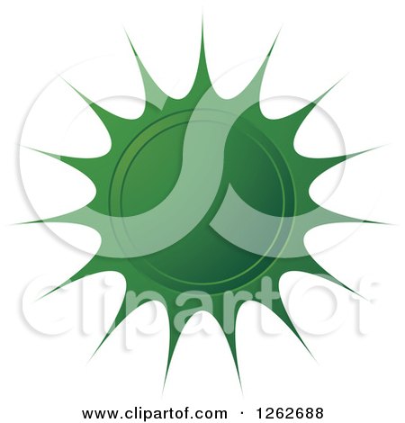 Clipart of a Sunburst Green Seal Tag Label - Royalty Free Vector Illustration by Lal Perera