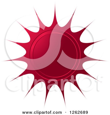 Clipart of a Sunburst Magenta Seal Tag Label - Royalty Free Vector Illustration by Lal Perera