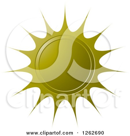 Clipart of a Sunburst Olive Green Seal Tag Label - Royalty Free Vector Illustration by Lal Perera