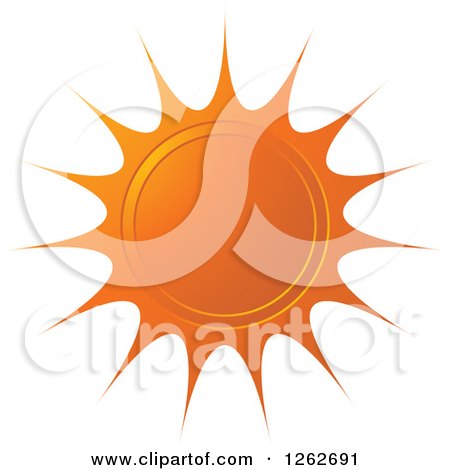 Clipart of a Sunburst Orange Seal Tag Label - Royalty Free Vector Illustration by Lal Perera