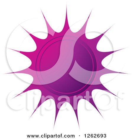 Clipart of a Sunburst Purple Seal Tag Label - Royalty Free Vector Illustration by Lal Perera