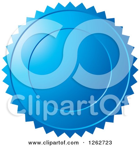 Clipart of a Blue Burst Tag Label Seal - Royalty Free Vector Illustration by Lal Perera