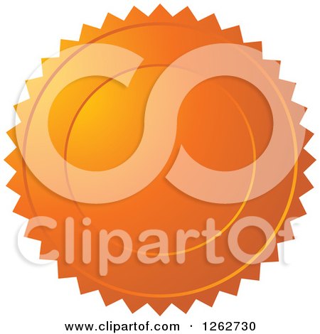 Clipart of an Orange Burst Tag Label Seal - Royalty Free Vector Illustration by Lal Perera