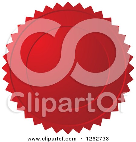 Clipart of a Red Burst Tag Label Seal - Royalty Free Vector Illustration by Lal Perera