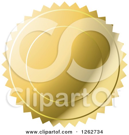 Clipart of a Gold Burst Tag Label Seal - Royalty Free Vector Illustration by Lal Perera