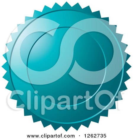 Clipart of a Teal Burst Tag Label Seal - Royalty Free Vector Illustration by Lal Perera