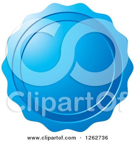 Clipart of a Blue Wax Seal Tag Label - Royalty Free Vector Illustration by Lal Perera