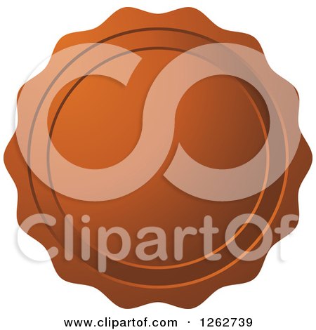 Clipart of a Brown Wax Seal Tag Label - Royalty Free Vector Illustration by Lal Perera