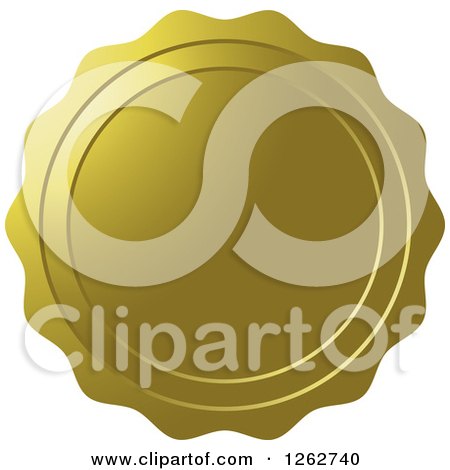 Clipart of a Gold Wax Seal Tag Label - Royalty Free Vector Illustration by Lal Perera