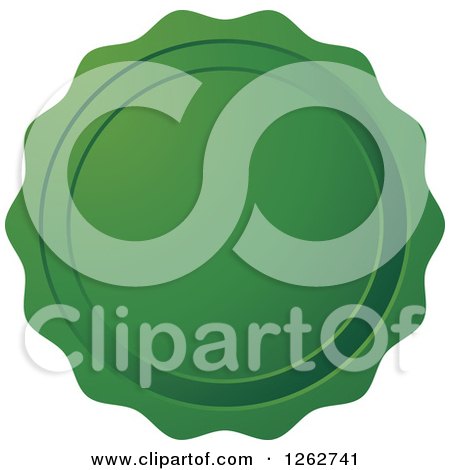 Clipart of a Green Wax Seal Tag Label - Royalty Free Vector Illustration by Lal Perera