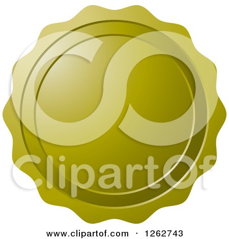 Clipart of an Olive Green Wax Seal Tag Label - Royalty Free Vector Illustration by Lal Perera