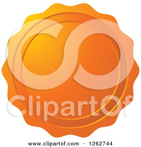 Clipart of an Orange Wax Seal Tag Label - Royalty Free Vector Illustration by Lal Perera