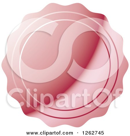 Clipart of a Pink Wax Seal Tag Label - Royalty Free Vector Illustration by Lal Perera