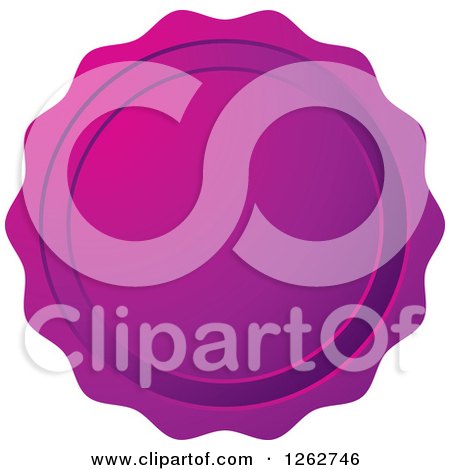 Clipart of a Purple Wax Seal Tag Label - Royalty Free Vector Illustration by Lal Perera