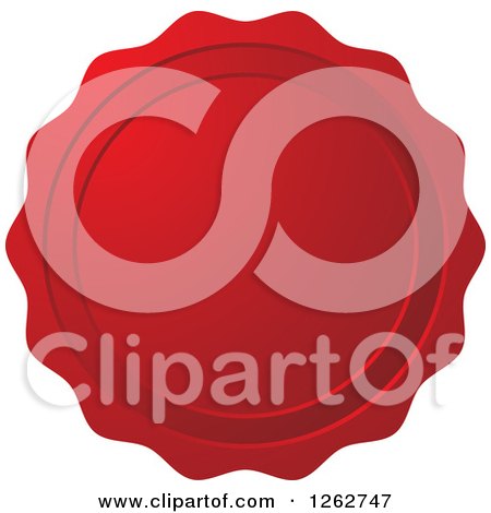 Clipart of a Red Wax Seal Tag Label - Royalty Free Vector Illustration by Lal Perera