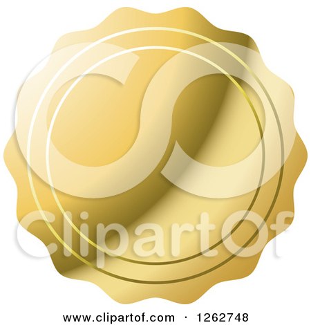 Clipart of a Gold Wax Seal Tag Label - Royalty Free Vector Illustration by Lal Perera