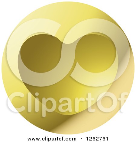 Clipart of a Gold Heart Tag Label - Royalty Free Vector Illustration by Lal Perera