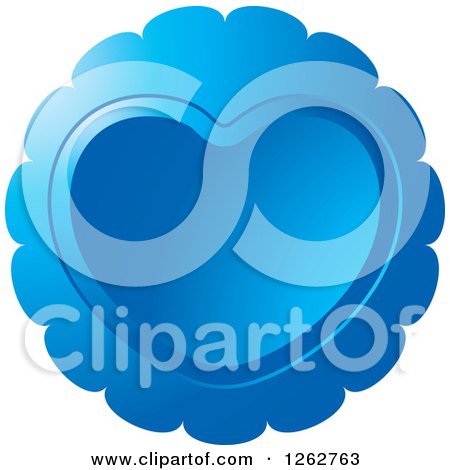Clipart of a Blue Heart Tag Label - Royalty Free Vector Illustration by Lal Perera