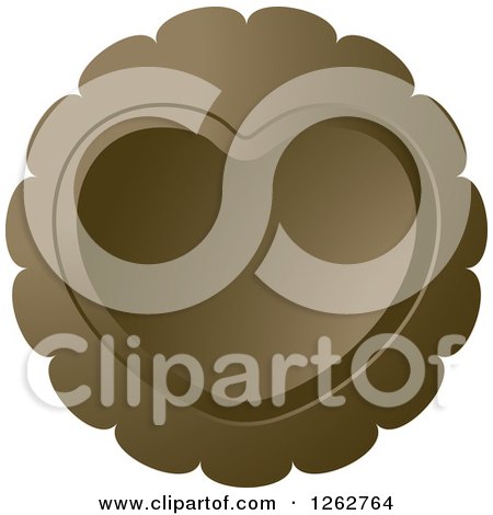 Clipart of a Brown Heart Tag Label - Royalty Free Vector Illustration by Lal Perera