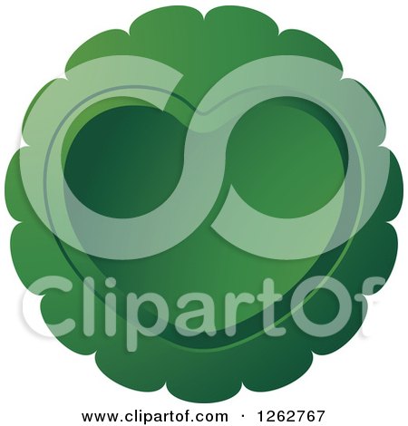 Clipart of a Green Heart Tag Label - Royalty Free Vector Illustration by Lal Perera