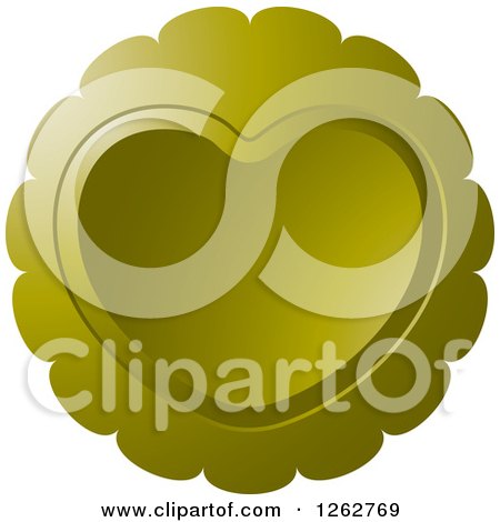 Clipart of a Olive Green Heart Tag Label - Royalty Free Vector Illustration by Lal Perera